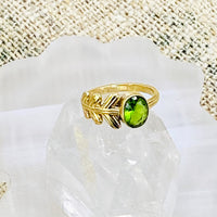 Gold Filled Crystal Ring, Handmade Jewelry, Leaf Style Ring, Bohemian Jewelry, Gift For Her, Non Tarnish Ring,Statement Ring, Stackable Ring