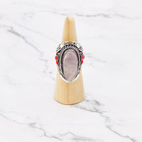 Handmade gemstone ring, statement ring, natural gemstone ring, handmade silver ring, boho hippie ring, gifts for women, silver ring