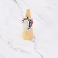 Handmade gemstone ring, statement ring, natural gemstone ring, handmade silver ring, boho hippie ring, gifts for women, silver ring