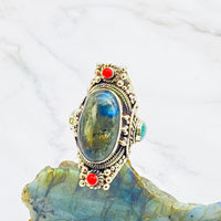 Stone silver rings, natural stone rings, handmade silver stone rings, culture fusion, Tibetan jewelry, unisex jewelry, bohemian jewelry