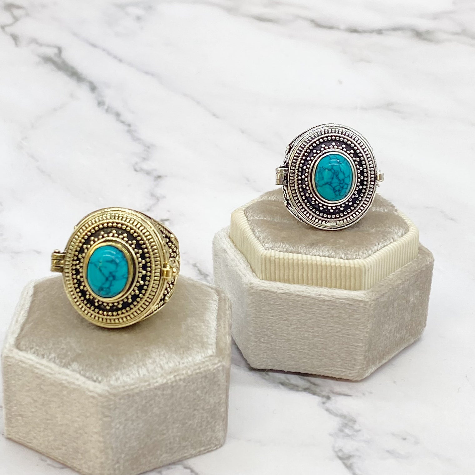 Handmade Bohemian Gold Filled Ring, Sterling Silver Ring , Secret Box Ring, Crystal Ring, Bohemian Jewelry, Oval Shaped Ring, Statement Ring
