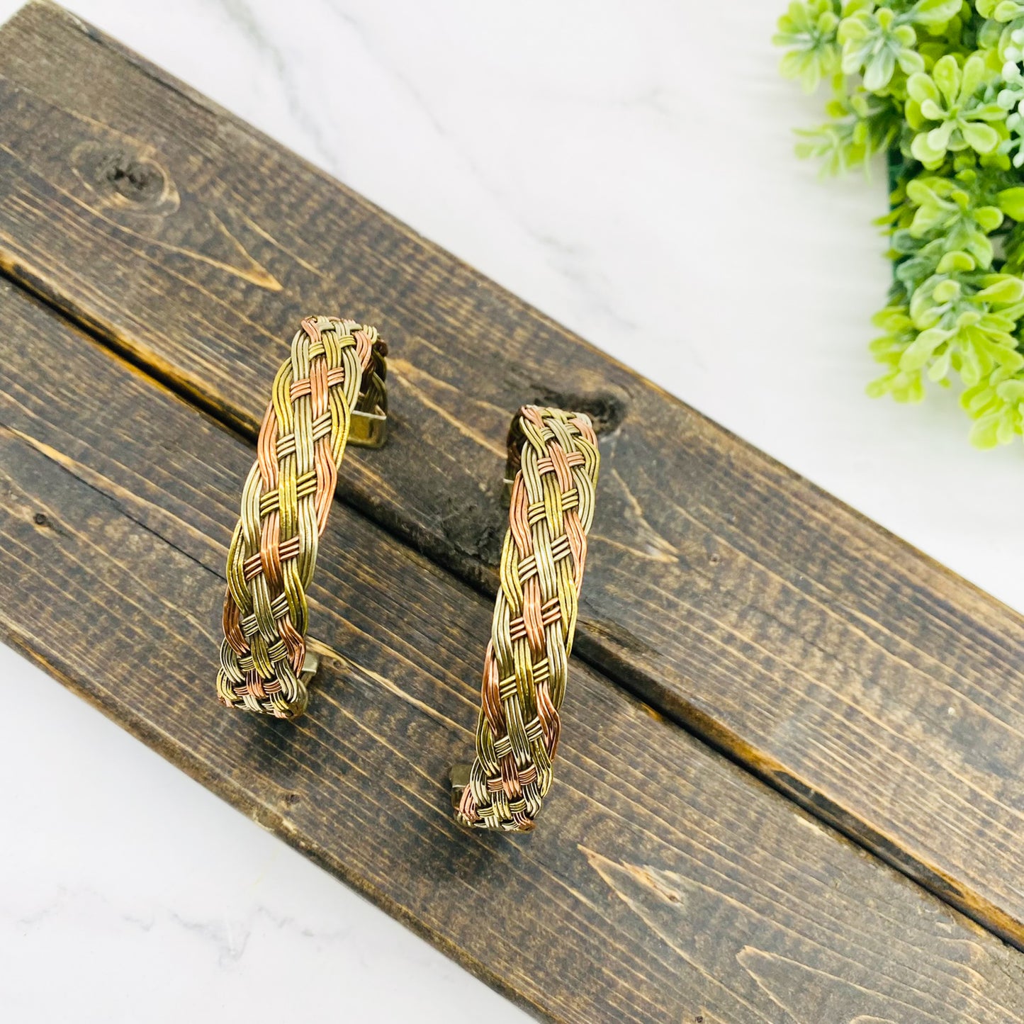 Wide Cuff Twisted Copper Handmade Bracelet, Vintage Copper Filigree Design Bracelet from Nepal