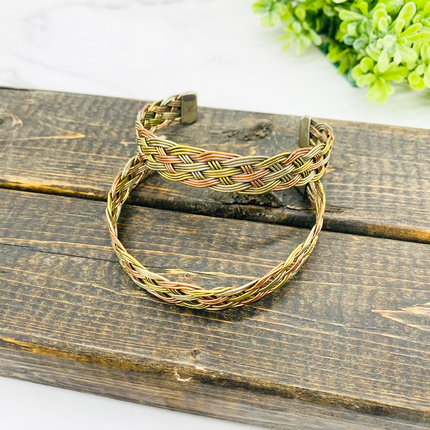 Wide Cuff Twisted Copper Handmade Bracelet, Vintage Copper Filigree Design Bracelet from Nepal