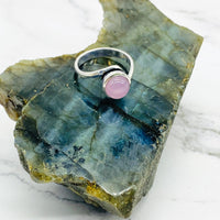 Sterling Silver Stackable Rings, Crystal Rings, Spiral Design Ring, Handmade Jewelry, Boho Style, Gift For Mom, Non Tarnish Ring