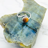 Sterling Silver Stackable Rings, Crystal Rings, Spiral Design Ring, Handmade Jewelry, Boho Style, Gift For Mom, Non Tarnish Ring