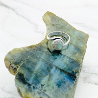 Sterling Silver Stackable Rings, Crystal Rings, Spiral Design Ring, Handmade Jewelry, Boho Style, Gift For Mom, Non Tarnish Ring