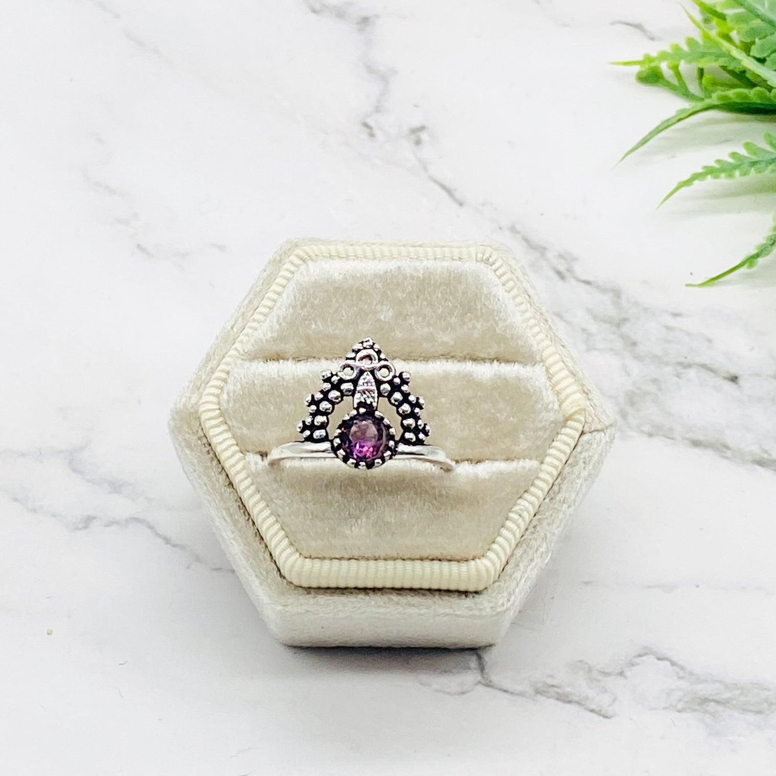 Handmade Crystal Ring, Faceted Crystal Ring, Statement Ring, Bohemian Silver Jewelry, Gift for Her, Vintage Style, Non Tarnish Ring