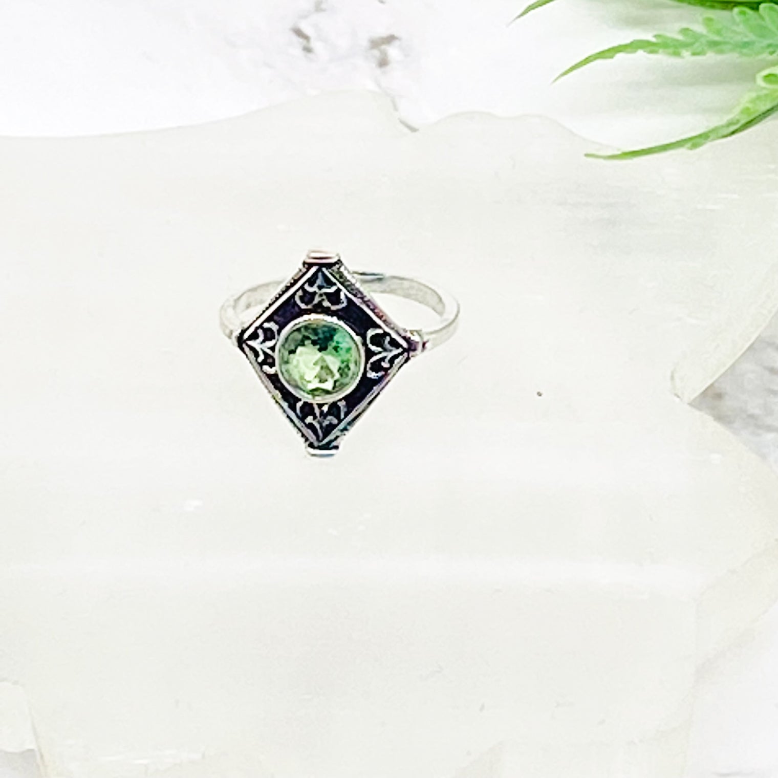 Faceted Crystal Ring, Handmade Ring, Silver Gemstone Ring, Statement Ring, Gift For Her, Vintage Style