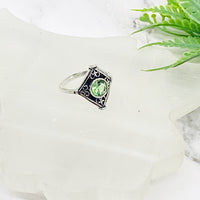 Faceted Crystal Ring, Handmade Ring, Silver Gemstone Ring, Statement Ring, Gift For Her, Vintage Style