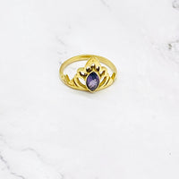 Gold Filled Crystal Ring, Handmade Jewelry, Fashionable Ring, Faceted Gemstone Ring, Gift For Her, Statement Ring, Vintage Style Ring
