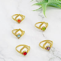 Gold Filled Crystal Ring, Handmade Ring, Gift For Her, Statement Ring, Gift for Mom, Statement Ring, Vintage Jewelry