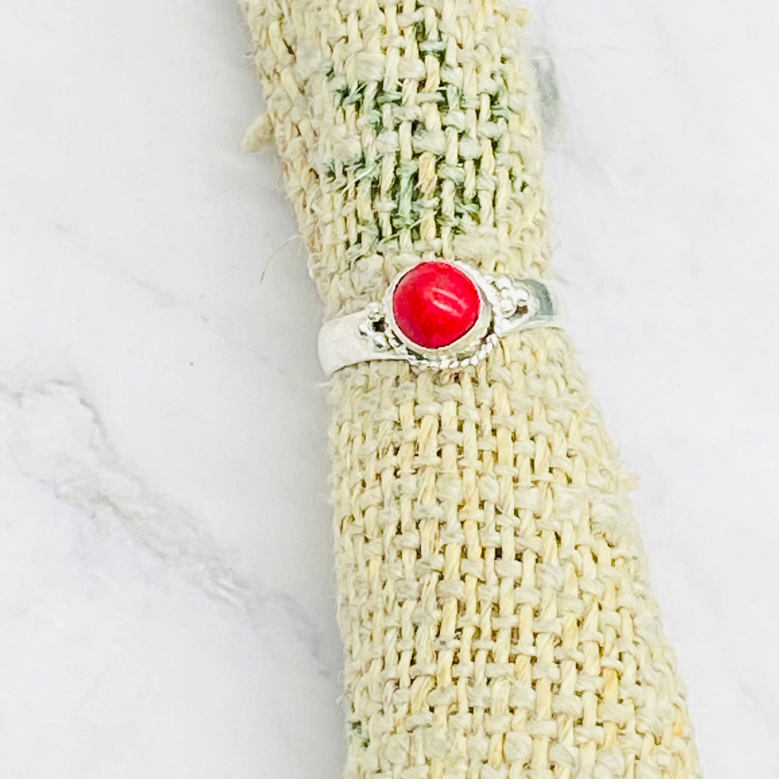 Sterling Silver Ring, Rose Quartz/ Tiger Eye/ Coral/ Turquoise Ring, Natural Crystal Ring, Gift For Her, Minimalistic Ring, Healing Crystal