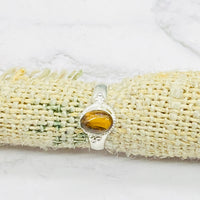 Sterling Silver Ring, Rose Quartz/ Tiger Eye/ Coral/ Turquoise Ring, Natural Crystal Ring, Gift For Her, Minimalistic Ring, Healing Crystal