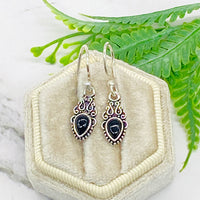 Handmade Crystal Earrings, Minimalistic Silver Earrings, Dangles and Drops, Silver Hoops, Gift For Her, Healing Crystal Jewelry