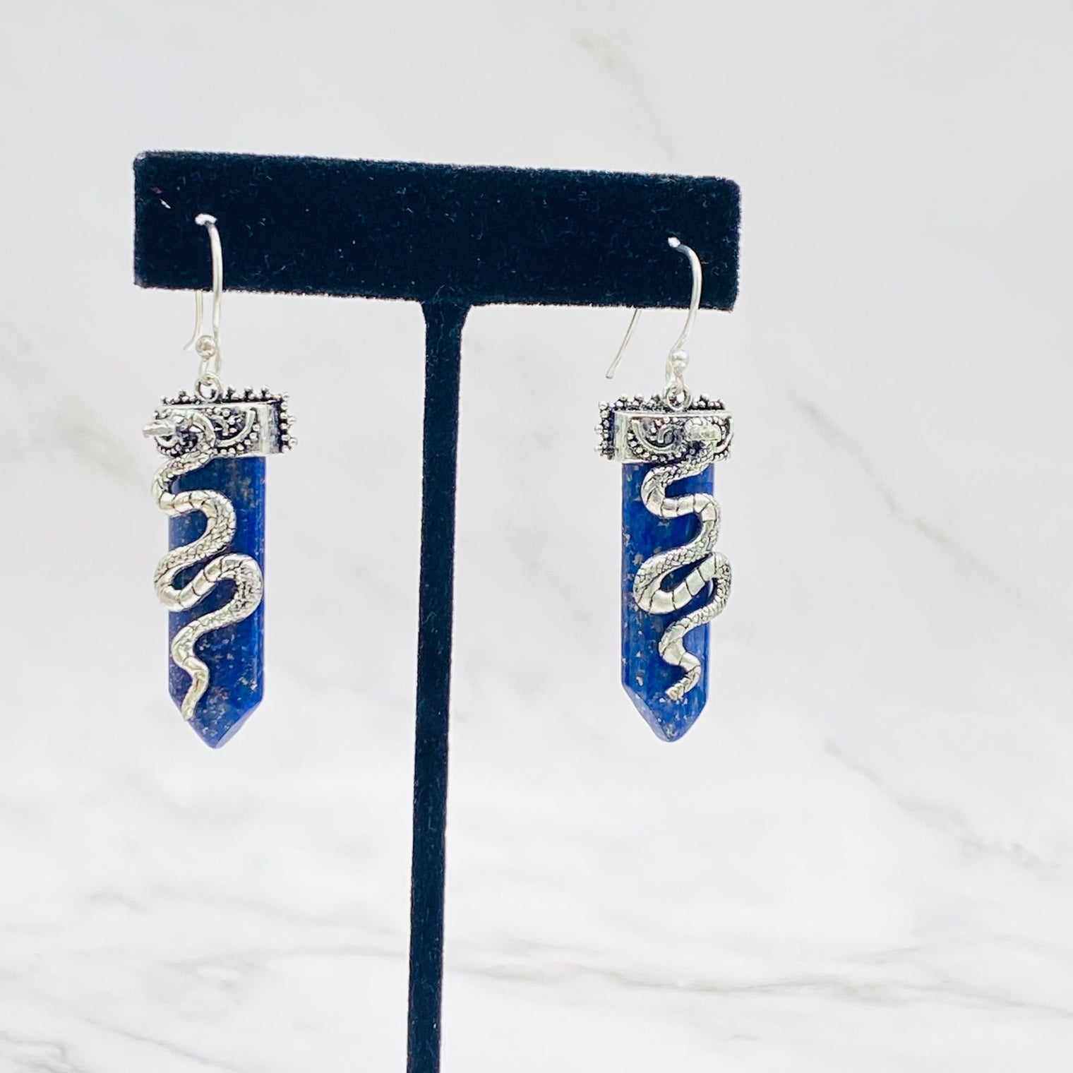 Snake Earring, Crystal Jewelry, Handmade Silver Earrings, Silver Hoops, Gift For Her, Dangle Earrings, Bohemian Jewelry, Statement Earring