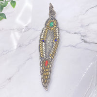 Buddha Metal Incense Burner, Colorful Buddha Incense Burner, Coral Malachite Cone  Long Incense Burner,Meditation Tool