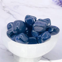 Blue Goldstone Tumble stone, 100% Genuine Goldstone, Chakra Healing Crystal, Man- Made Stone, Crystal of Ambition and Courage, Pocket stones