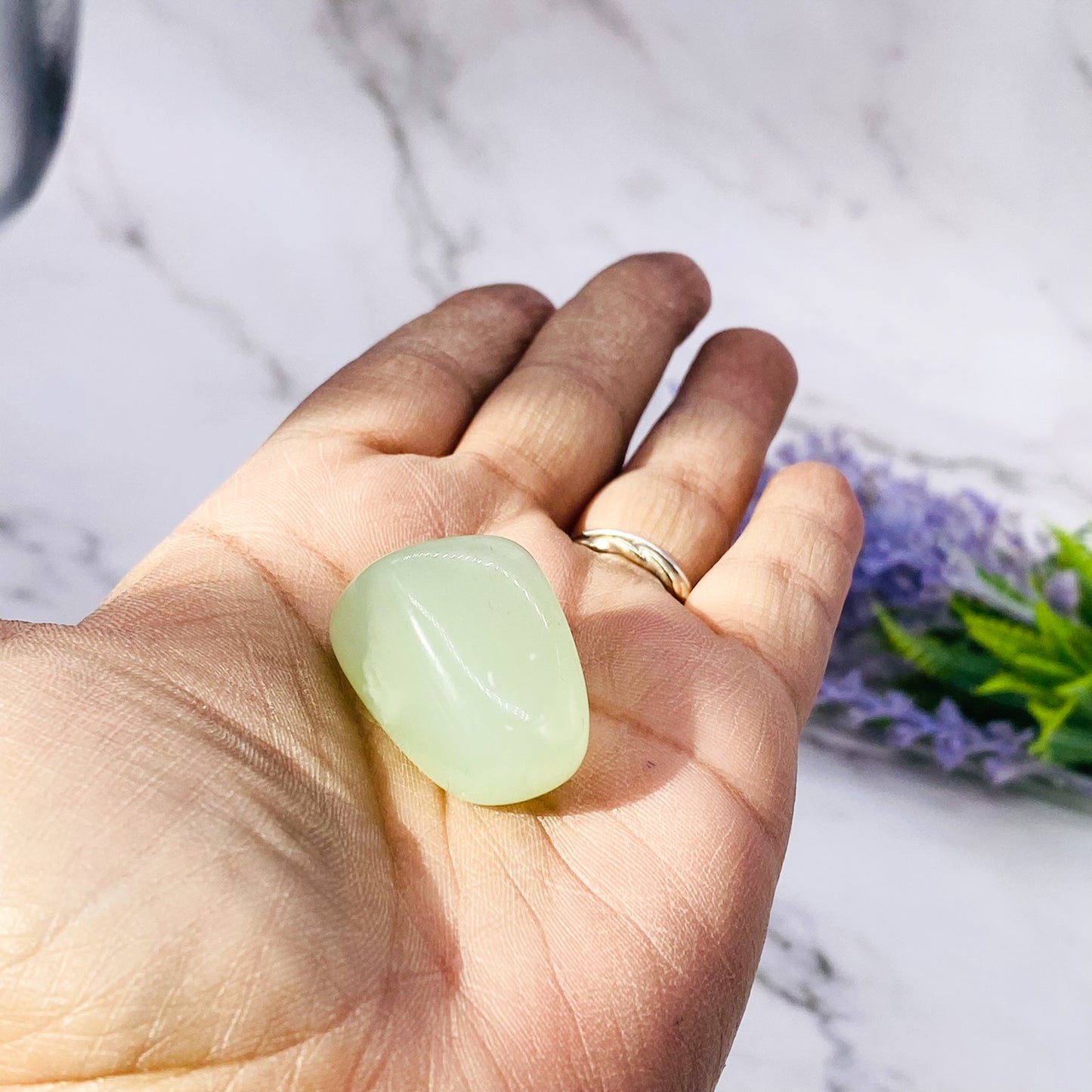Light Green Jade Tumble stone, Heart Chakra Stone, Polished Natural Jade Crystal, Pocket Stone, Crystal for love and Fertility