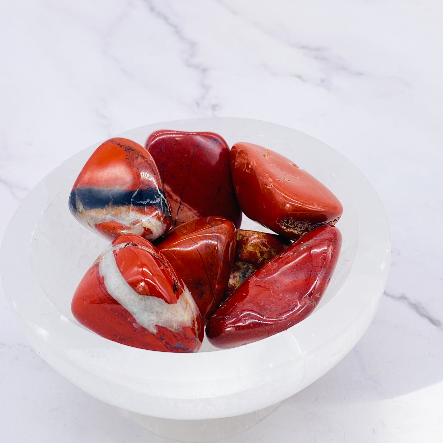 Red Jasper Tumblestones, Polished Red Jasper, Base Chakra Crystals, Protective Stone, Crystal of Health, Grounding Gemstones, EMF Protection