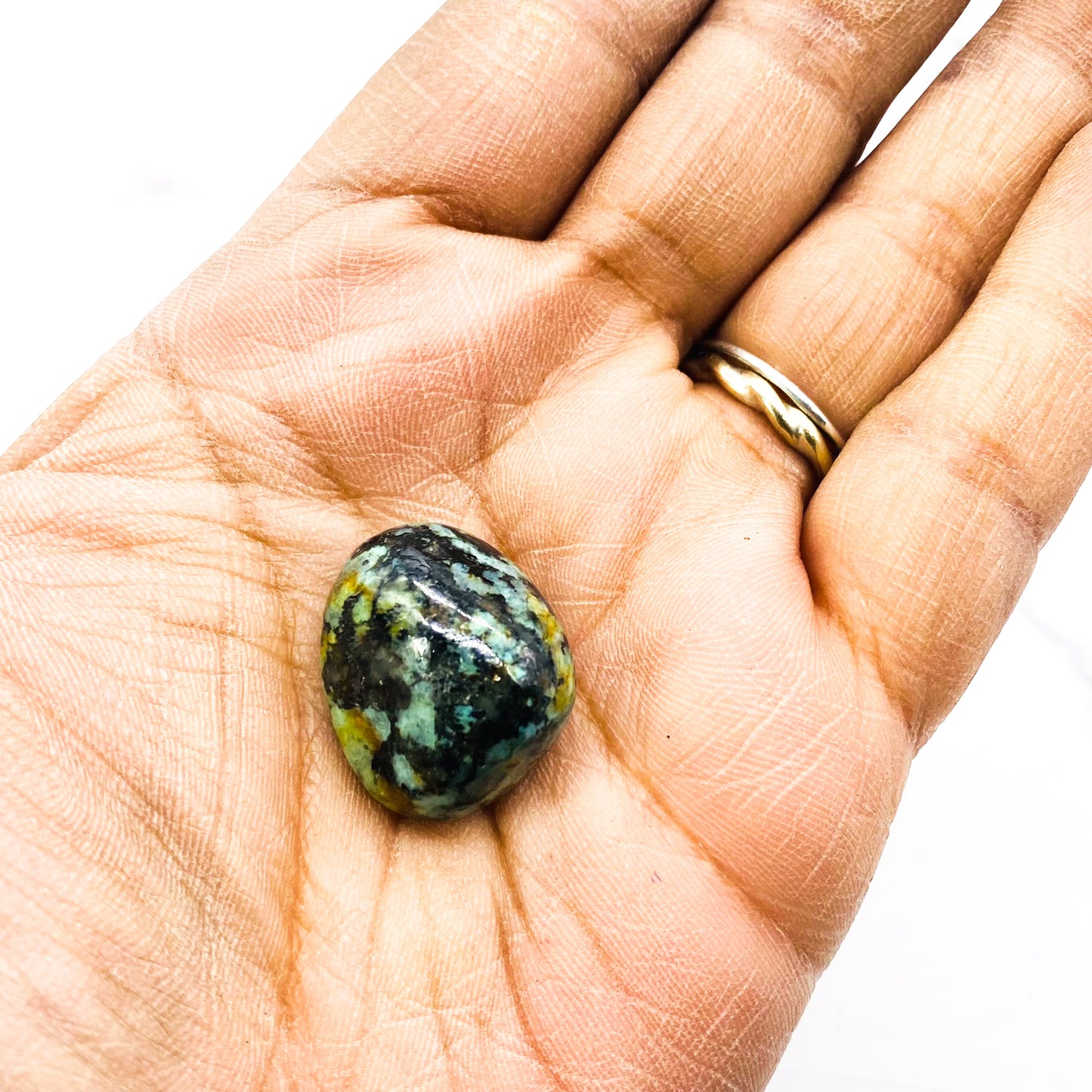 African Turquoise Tumble stone,  Reiki Healing Crystals, Third Eye, Chakra Healing Stone, Chakra Cleansing Crystal, Crystal for Love