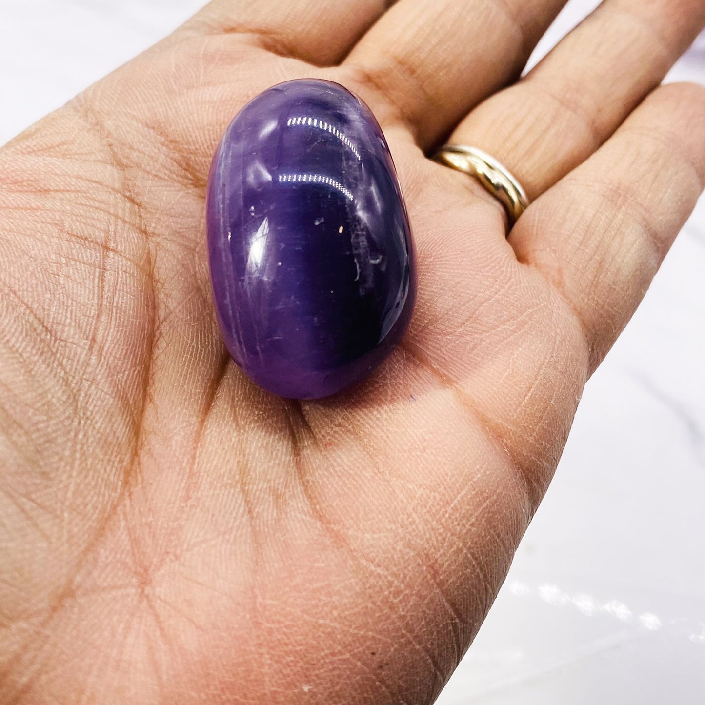 Amethyst Polished Crystal, Amethyst Egg, Pocket Stone, Amethyst Palm Stone Crystals, Stress Relieving Stone, Healing Crystal,  Crown Chakra