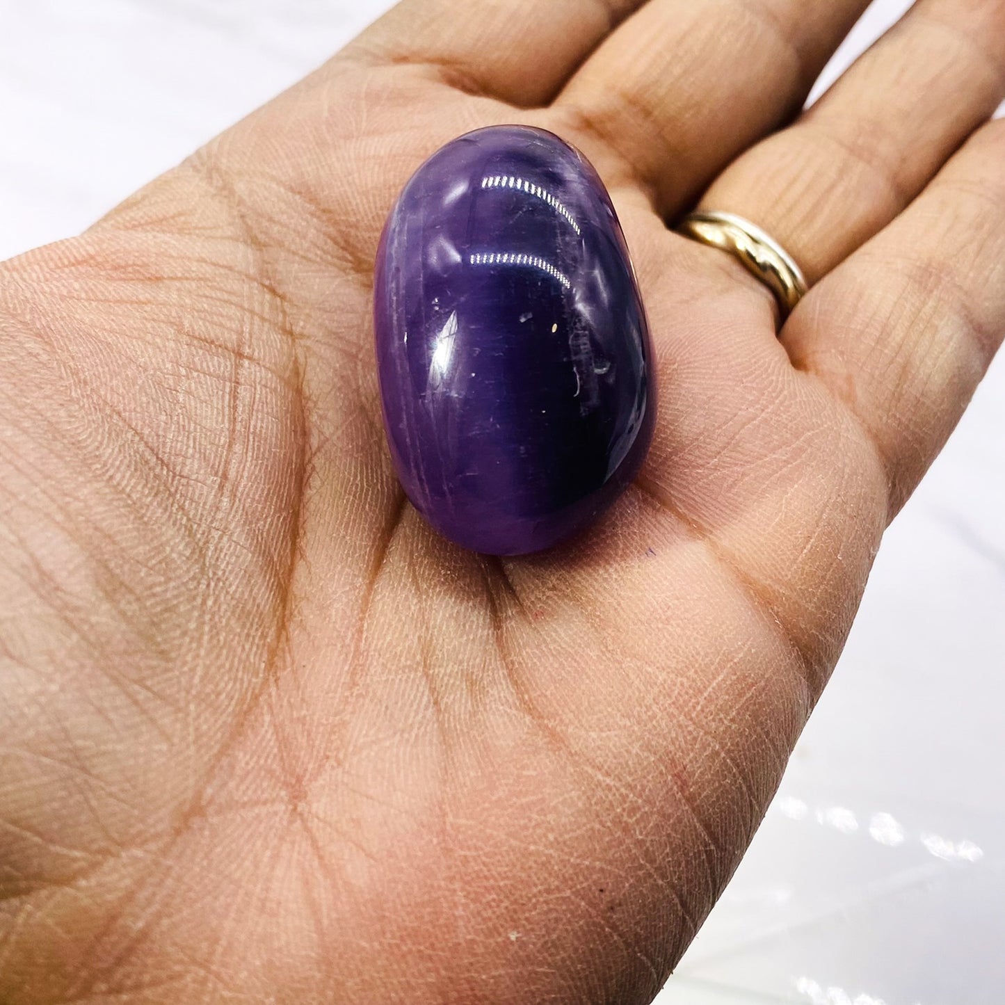 Amethyst Polished Crystal, Amethyst Egg, Pocket Stone, Amethyst Palm Stone Crystals, Stress Relieving Stone, Healing Crystal,  Crown Chakra