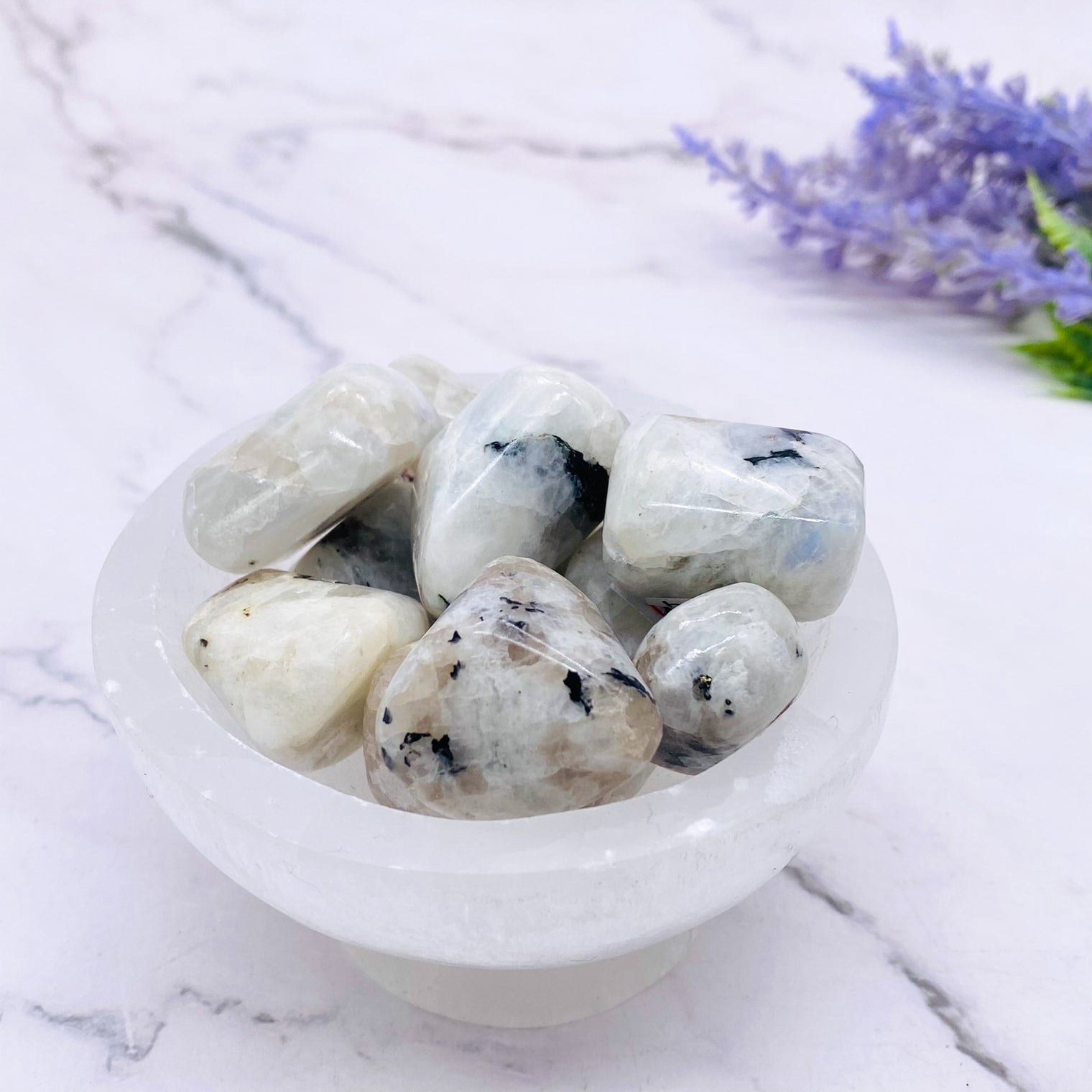 Rainbow Moonstone Tumbled Stones, Moonstone Crystals, 'A' Grade, Healing Crystals, Chakra Healing Stones, Crystals for Good Fortune, Love