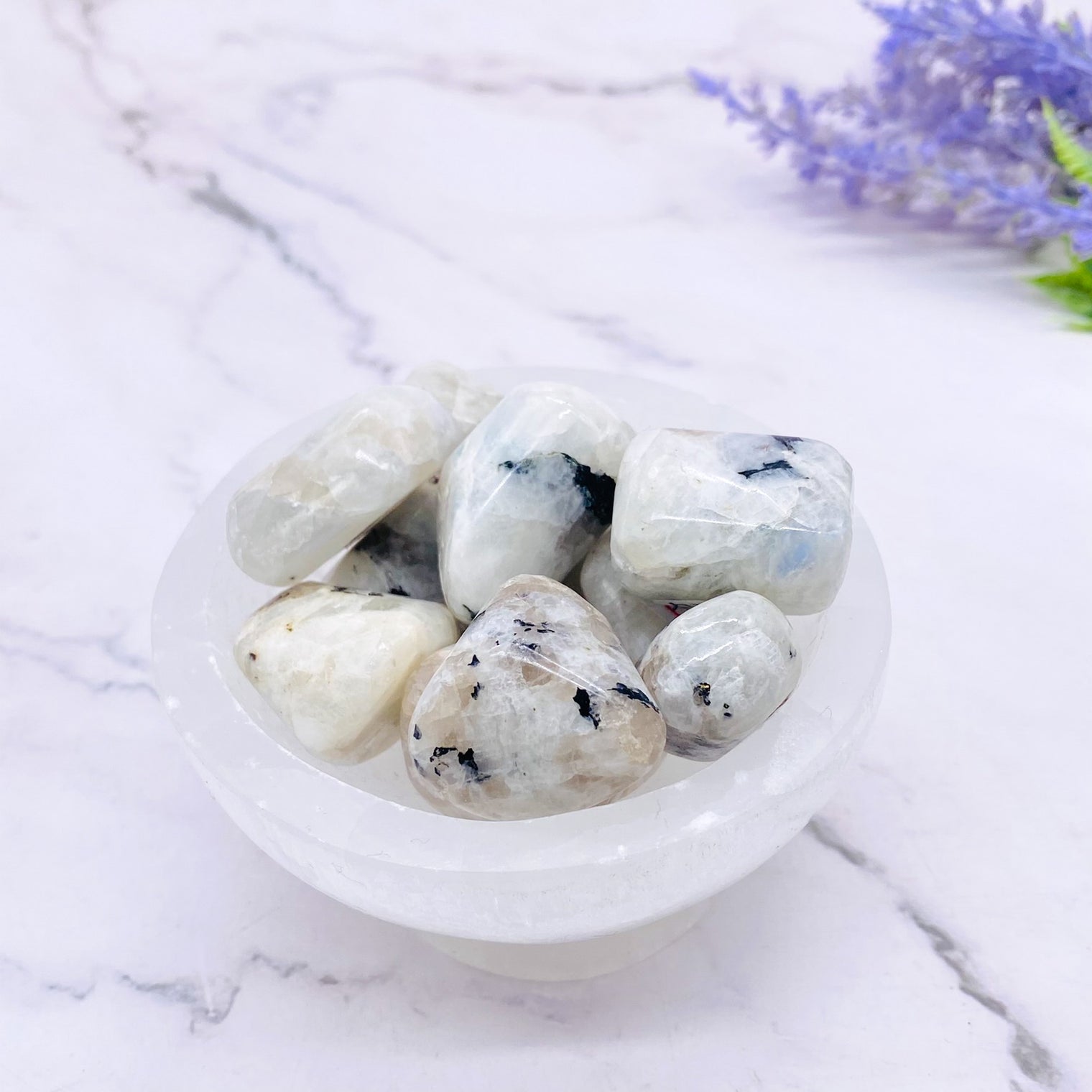 Rainbow Moonstone Tumbled Stones, Moonstone Crystals, 'A' Grade, Healing Crystals, Chakra Healing Stones, Crystals for Good Fortune, Love