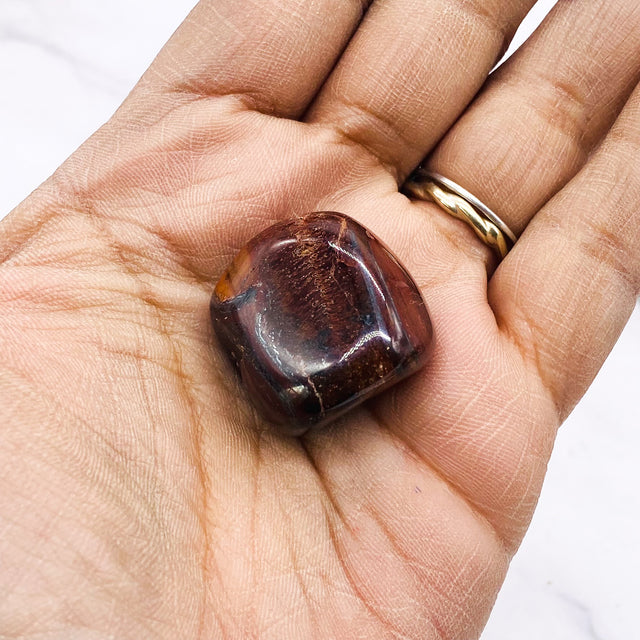 Red Tiger Eye Natural Gemstone, Polished Crystal, Tiger Eye Crystal, Tumbled Stone, Root Chakra Healing Stone, Energy Balancing Crystal