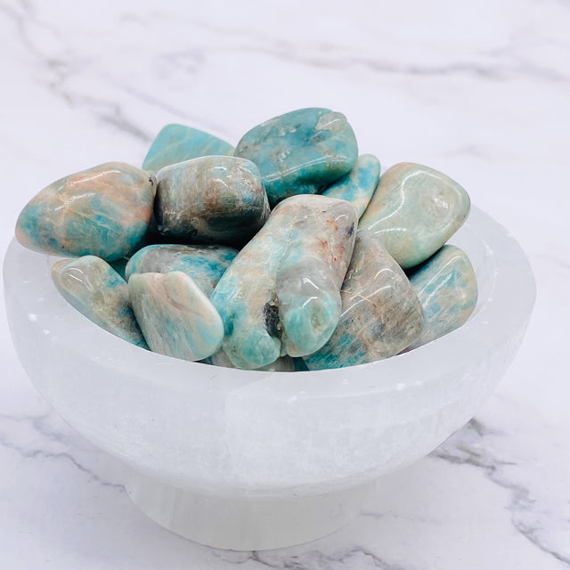 Amazonite Tumble stone, Healing Chakra Stones, Pocket Stone, Heart Chakra, Crystal for Self Love and Clarity, Soothing Stone, Throat Chakra