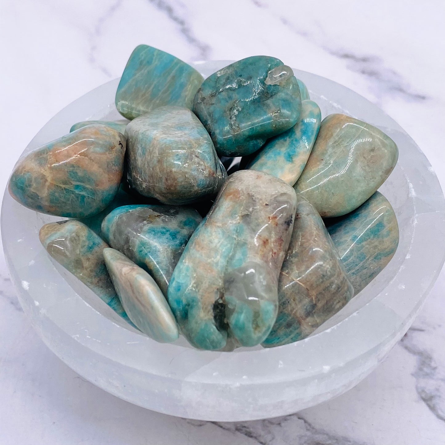 Amazonite Tumble stone, Healing Chakra Stones, Pocket Stone, Heart Chakra, Crystal for Self Love and Clarity, Soothing Stone, Throat Chakra