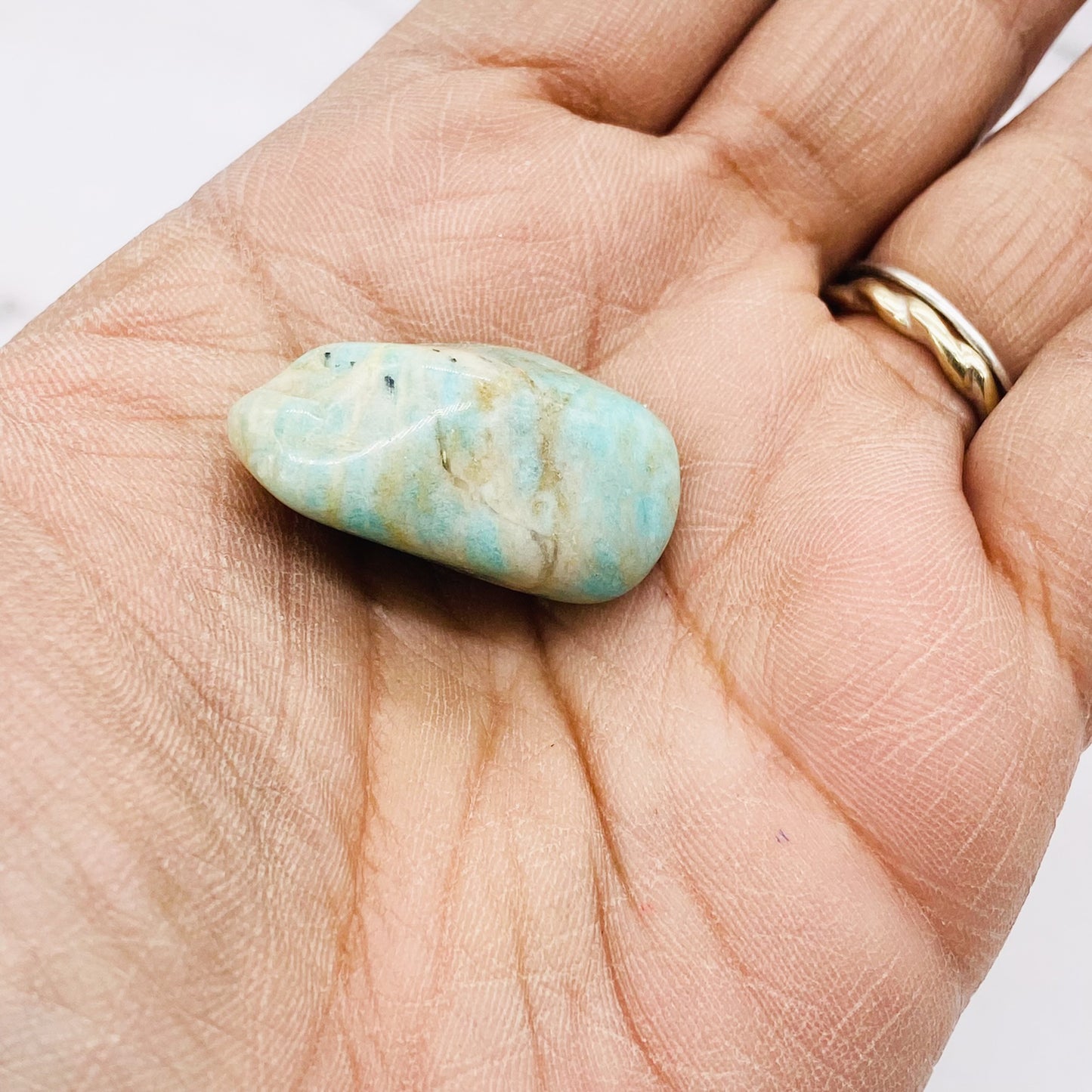 Amazonite Tumble stone, Healing Chakra Stones, Pocket Stone, Heart Chakra, Crystal for Self Love and Clarity, Soothing Stone, Throat Chakra
