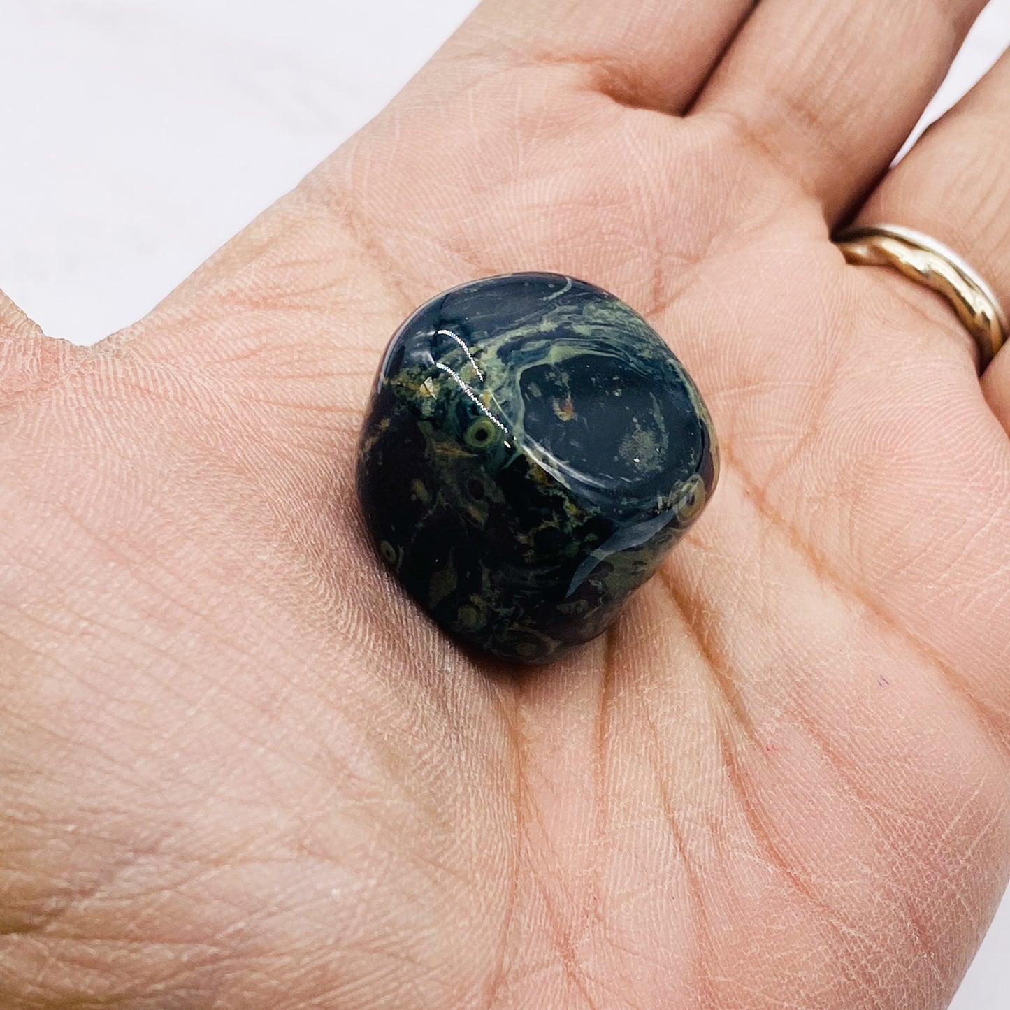 Kambaba Jasper Healing Stone, Tumble Stone, Pocket Stone, Heart Chakra Crystal, Stress Relief Crystal