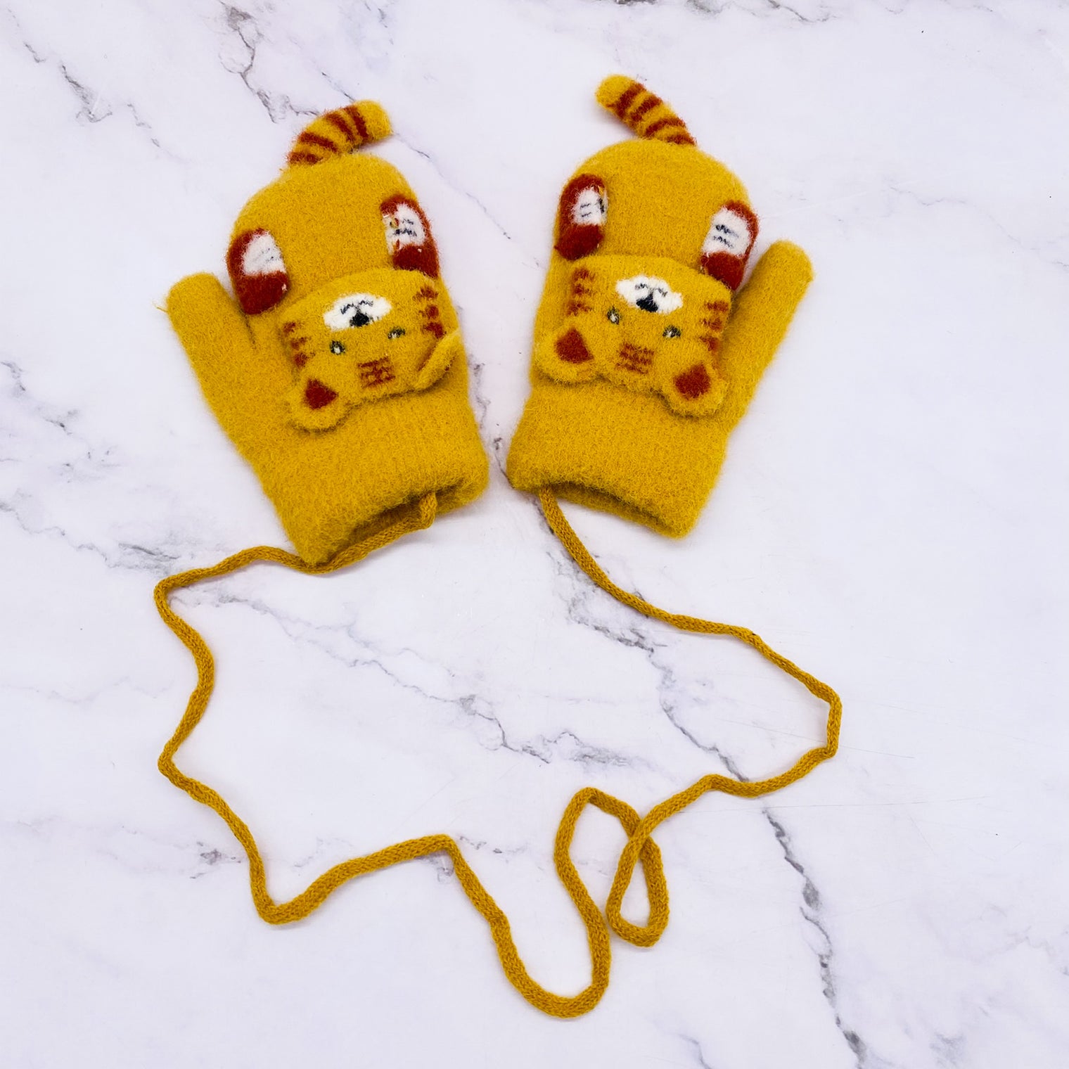 Fleece Lined Animal Lover Mittens/Gloves  with Strings
