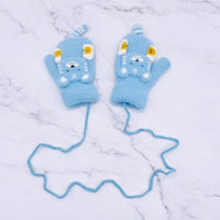 Fleece Lined Animal Lover Mittens/Gloves  with Strings