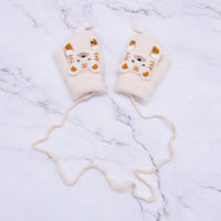 Fleece Lined Animal Lover Mittens/Gloves  with Strings