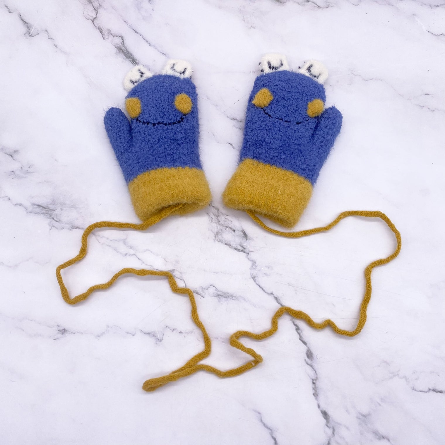 Frog Design Knitted Unisex Kids Mittens