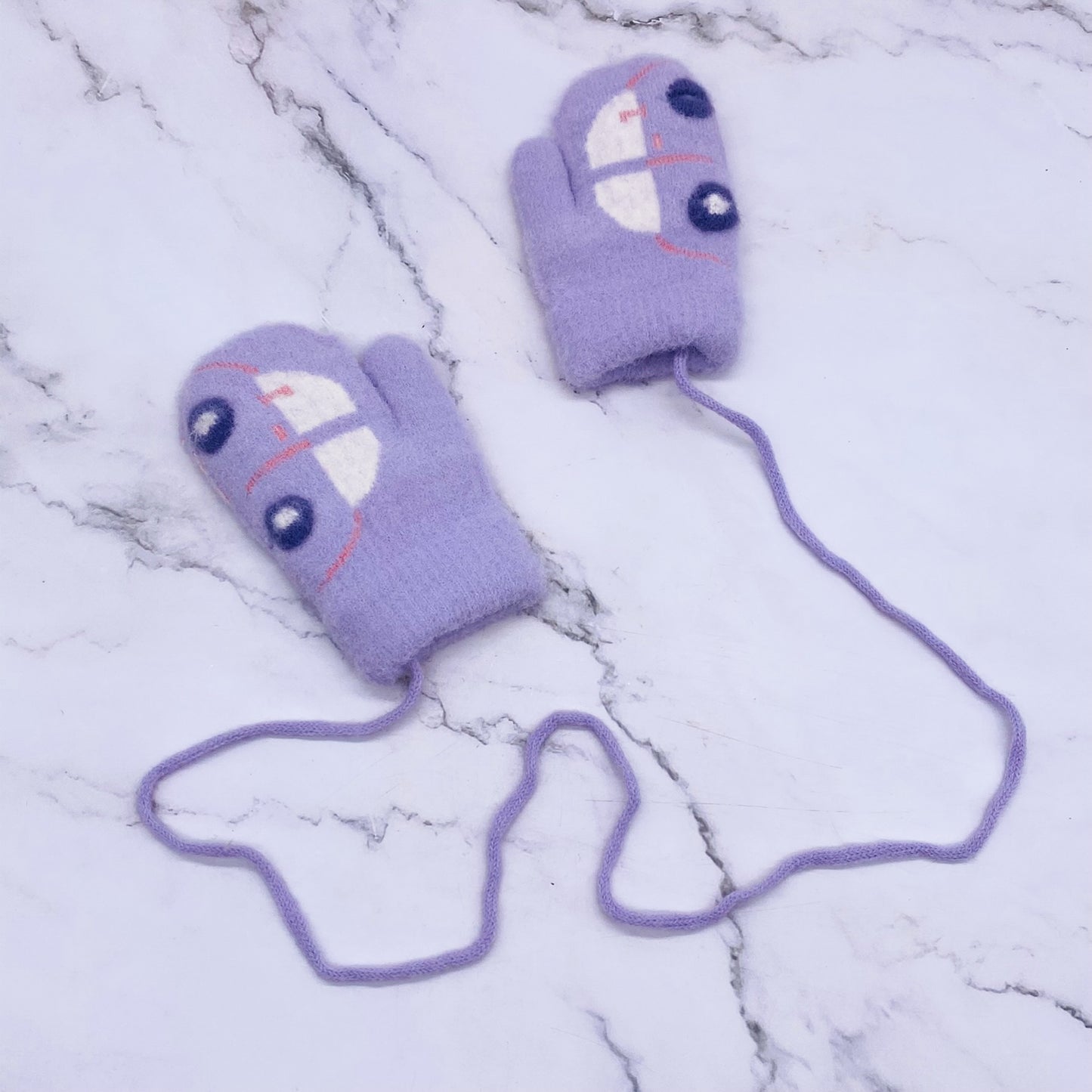 Fleece Lined Car Design Mittens for Kids, Cute Warm Gloves