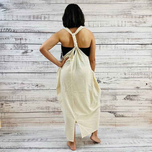 Soft Cotton Long Racerback Dress with Pockets