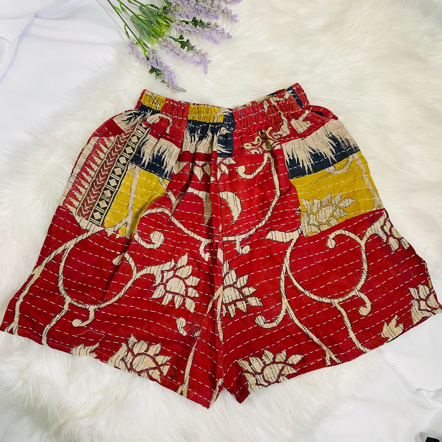 Bohemian Style Cotton Upcycled Shorts