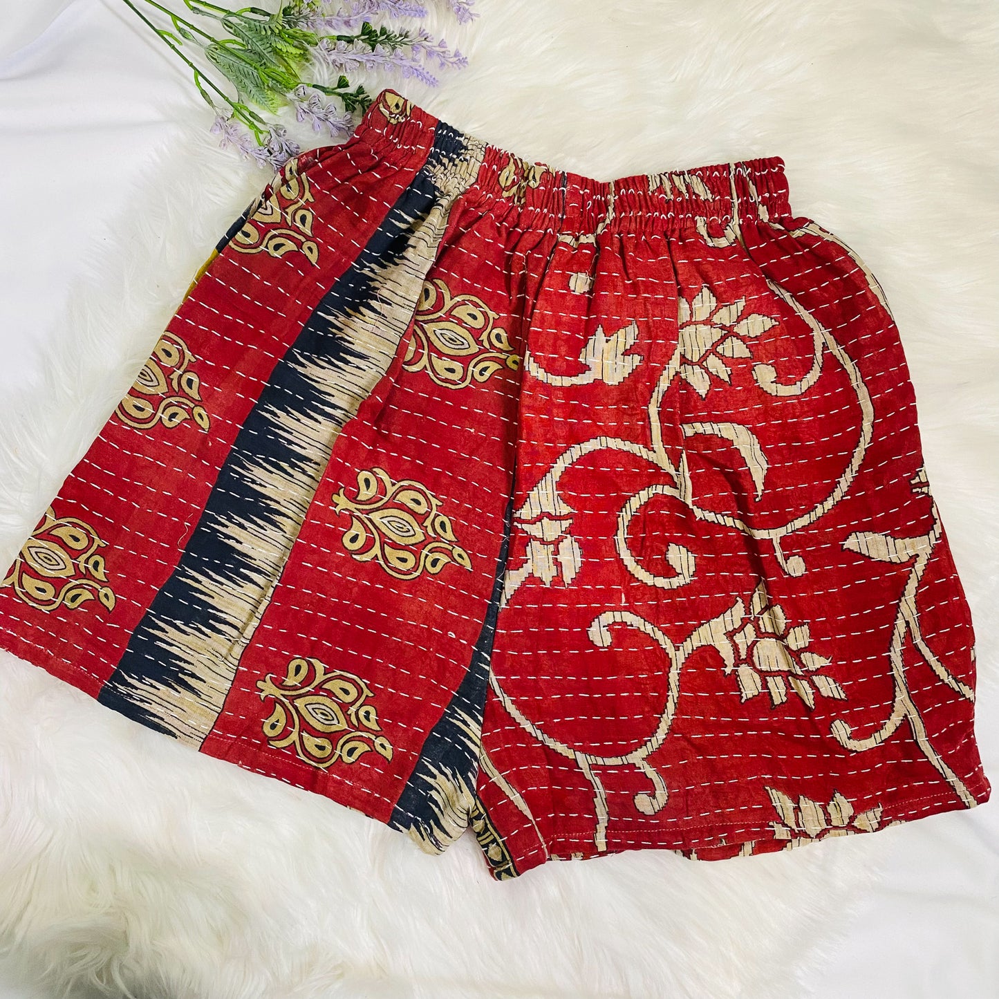 Bohemian Style Cotton Upcycled Shorts