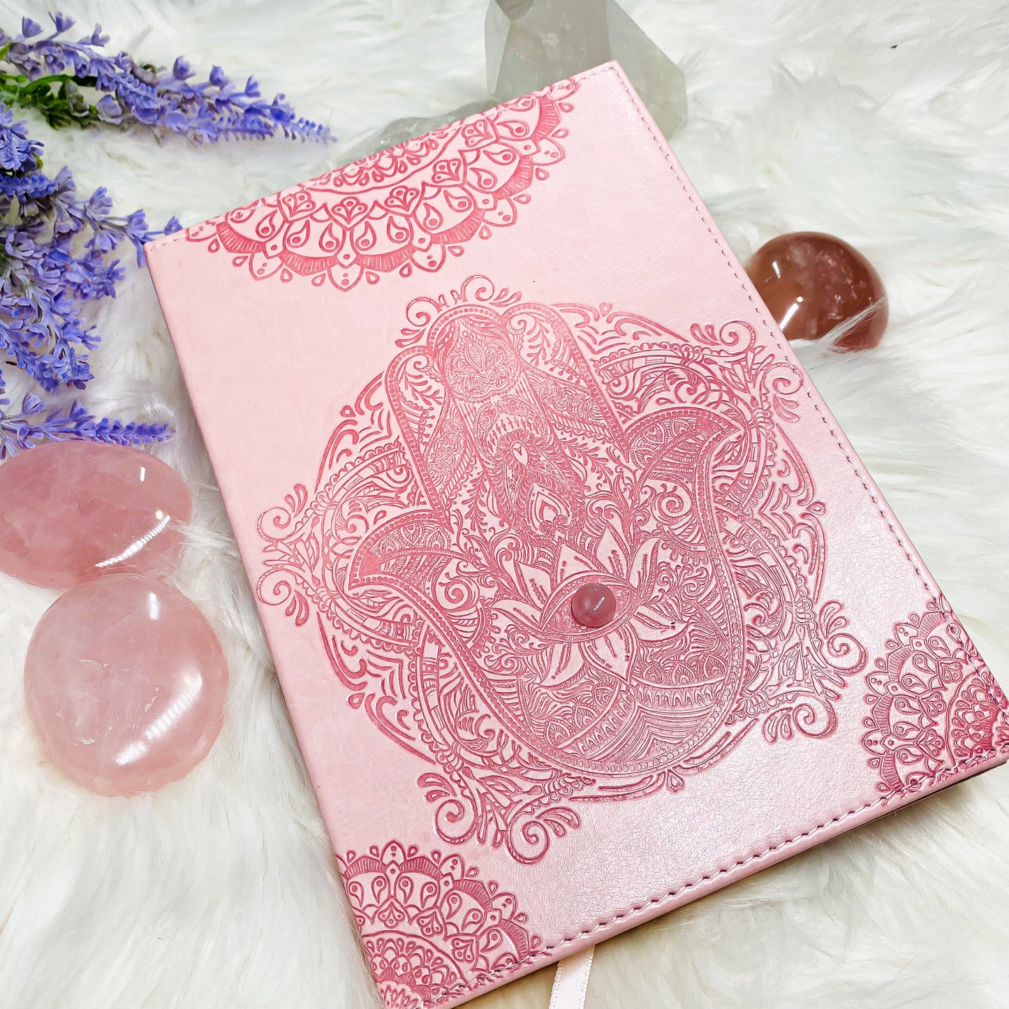 Handmade Pink Hamsa Journal