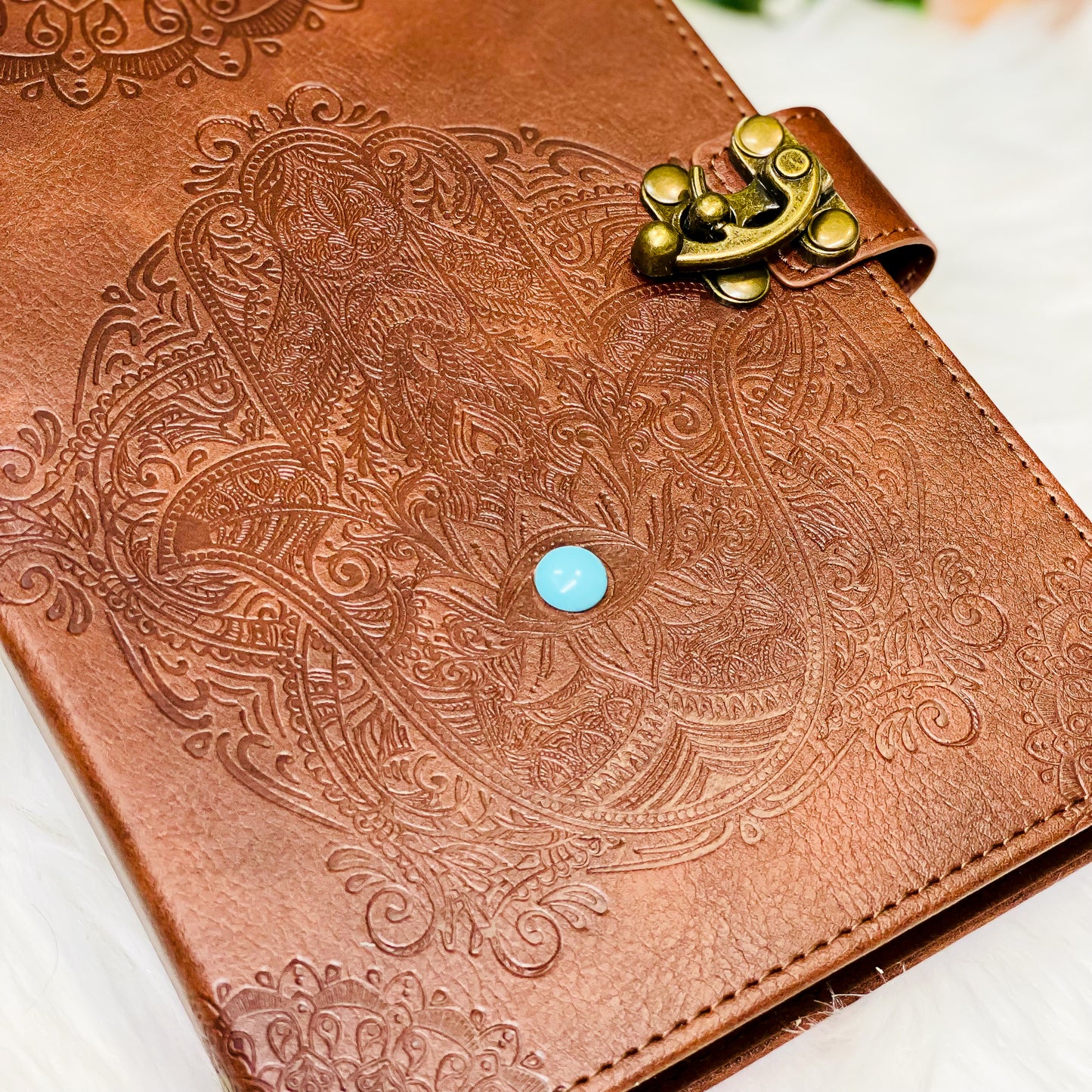 Handmade Brown Hamsa Journal