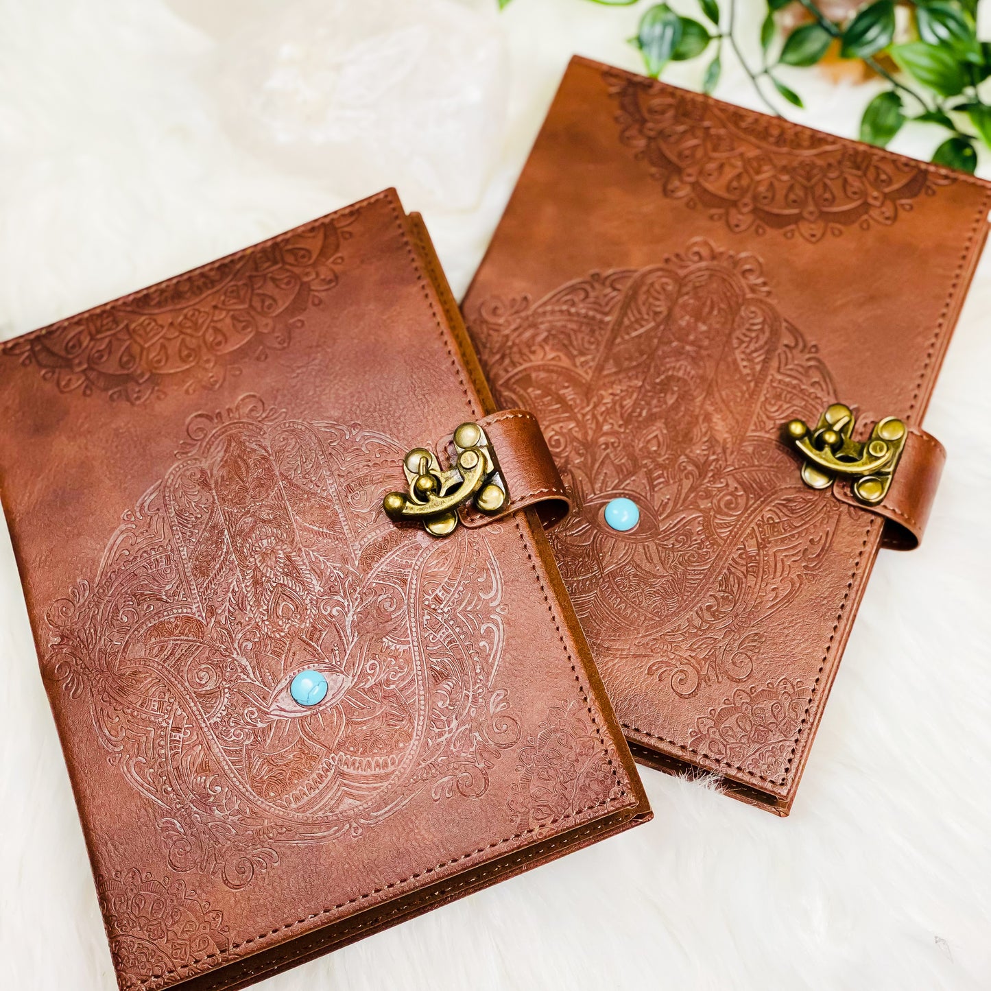 Handmade Brown Hamsa Journal