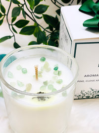 Green Aventurine Crystal Candle
