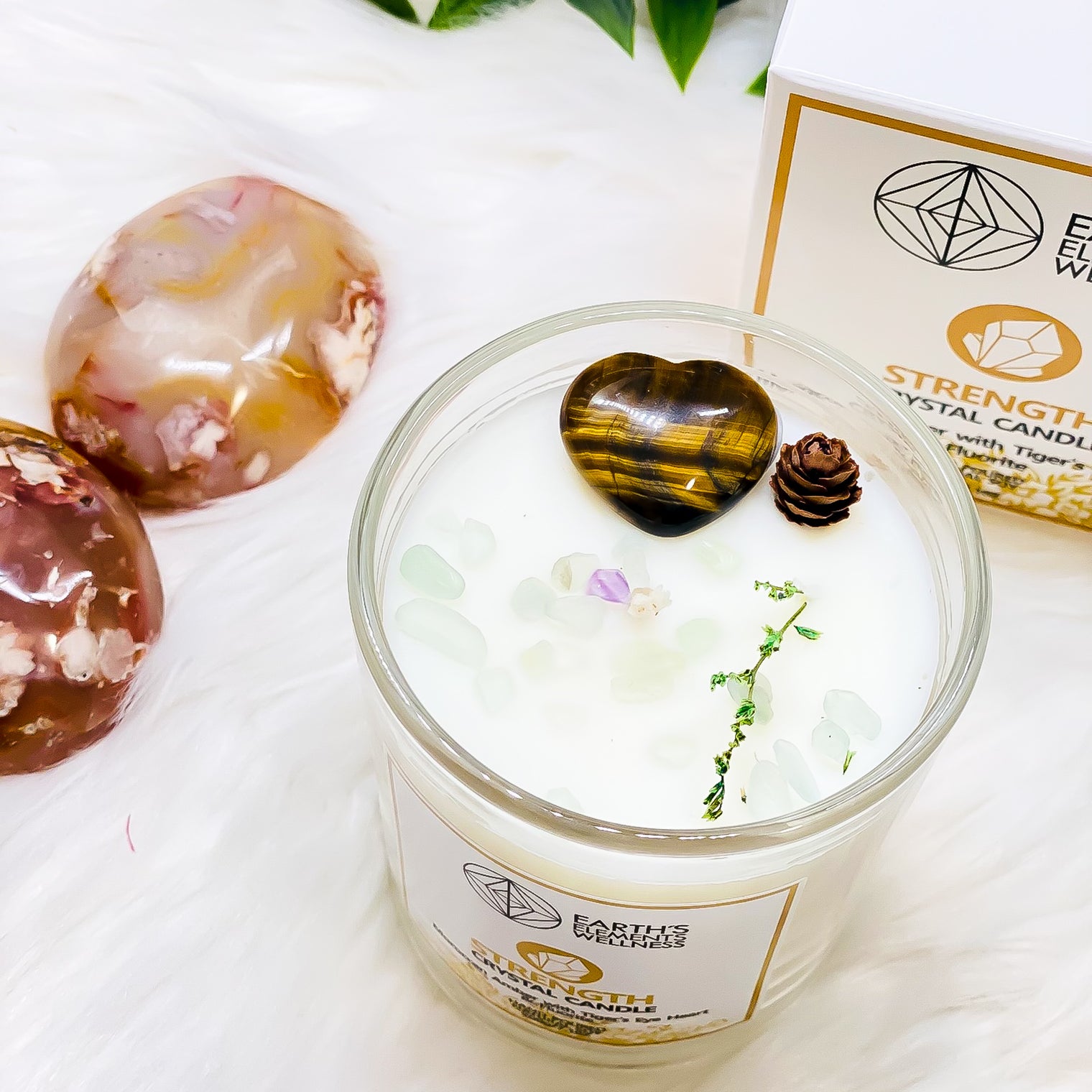 Aromatic Candle with Tiger Eye