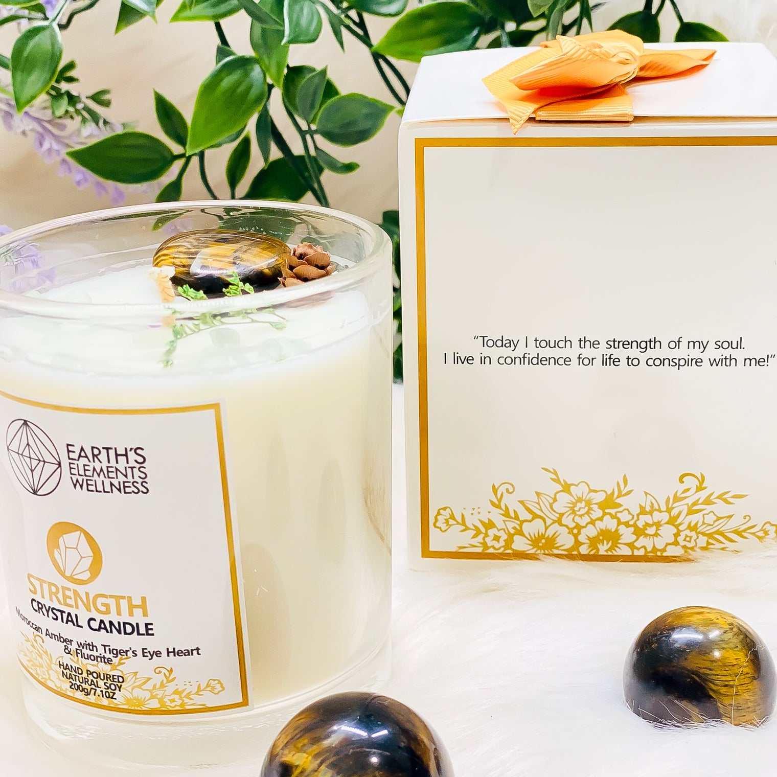 Aromatic Candle with Tiger Eye