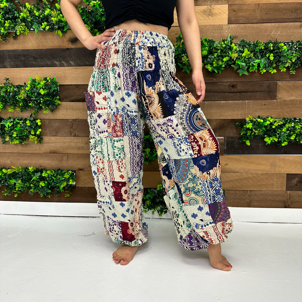 Patchwork Summer Retro Style Yoga Pants