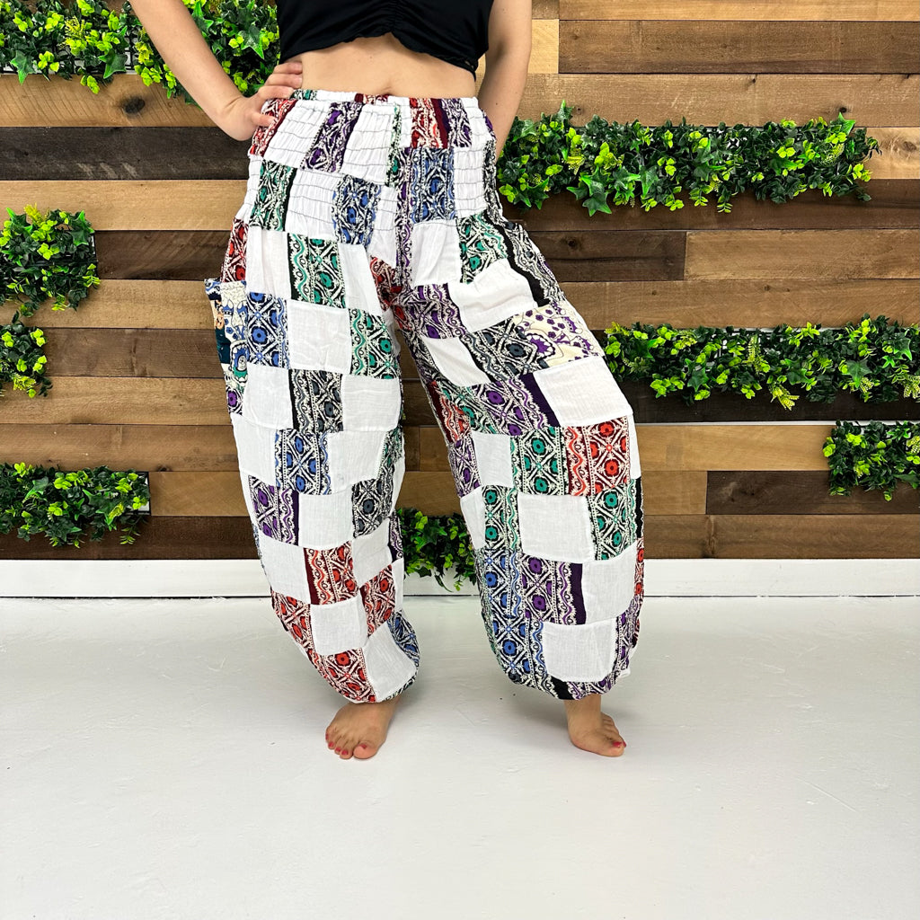 Patchwork Summer Retro Style Yoga Pants