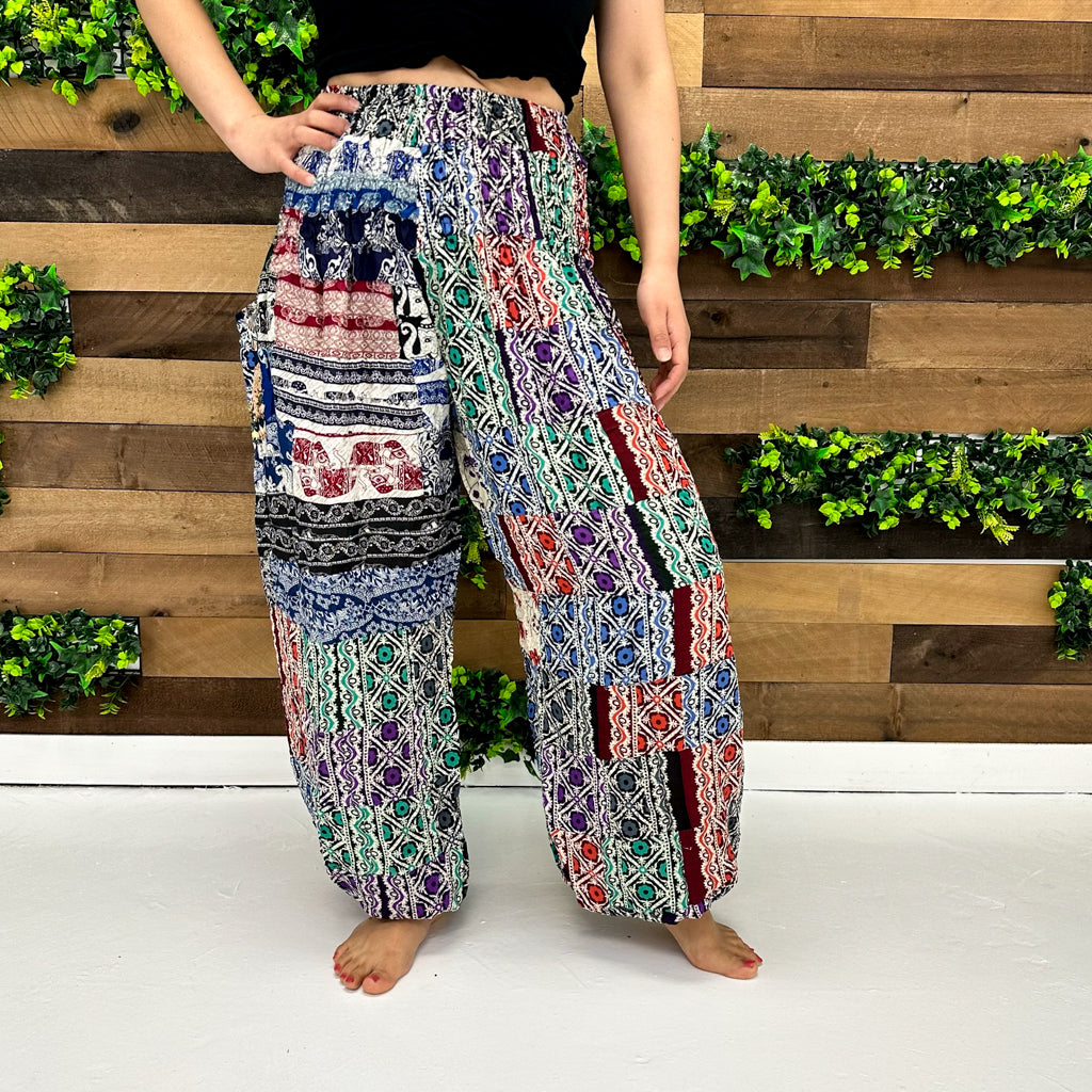 Patchwork Summer Retro Style Yoga Pants